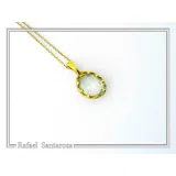 Filigree Bezel on Natural Sky Blue Topaz Pendant: Sterling Silver 18K Gold-Filled