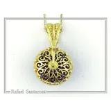 Art Deco Natural Amethyst Pendant: Oxidized and 18K Gold Filled Sterling Silver