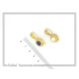 Natural Lapis Lazuli Ancient Greek Antefix Earrings: Sterling Silver Gold-Filled Filigree,