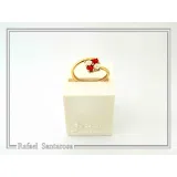 Alabaster Gems Rose Flower shaped Adjustable Ring: Sterling Silver 18K Gold-Filled, Floral Jewelry