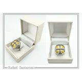 Byzantine Cross Statement Ring: Sterling Silver, 18K Gold Filled, Greek Orthodox Religious Ring