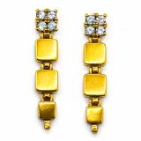 Natural Sky Blue Topaz Dangle Earrings Sterling Silver 18k Gold Filled