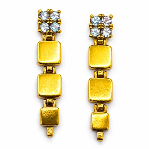 Natural Sky Blue Topaz Dangle Earrings Sterling Silver 18k Gold Filled