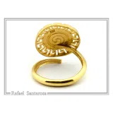 Alexander the Greek coin adjustable ring oxidized, and 18K gold filled sterling silver Greek Key