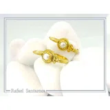 Ancient Greek Ionian Temple Column Natural Pearl Hoop Earrings Gold Filled Silver: Museum Jewelry