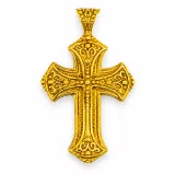 Religious Byzantine Filigree Ornaments Cross Necklace: Sterling Silver Oxidised or 18K Gold Filled Pendant