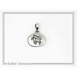 Lion seal Pendant, Ancient Greek Replica Museum Necklace for Him: Oxidized Sterling Silver