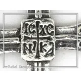 Holy Mount Athos Monks Orthodox Cross Pendant ICXC NIKA "Jesus Christ Conquers" Sterling Silver