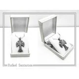 Byzantine Greek Orthodox Religious Cross Pendant: Sterling Silver Oxidized or 18K Gold Filled