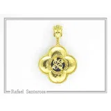Natural Lapis Lazuli Byzantine Filigree Cross Pendant: 18K Gold-Filled Sterling Silver