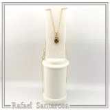 Brilliant Cut Red Garnet Byzantine Style Filigree Necklace: Sterling Silver 18K Gold-Filled Pendant