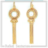 Greek Temple Column Natural Pearl Earrings: 18K Gold Filled Sterling Silver, Greek Museum Jewelry