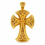 Byzantine Greek Orthodox Religious Cross Pendant: Sterling Silver Oxidized or 18K Gold Filled