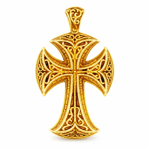 Byzantine Greek Orthodox Religious Cross Pendant: Sterling Silver Oxidized or 18K Gold Filled