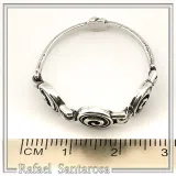 Spiral Eternity Symbol Beaded Ring: Handmade Oxidized Sterling Silver