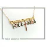 IC XC NIKA Dangle Necklace: Handmade Silver Gold Filled and enamel Christogram Talisman