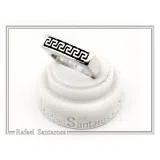 Handmade Greek Key String Meander Design Ring: Oxidized Sterling Silver Elegant Ring