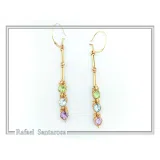 Topaz, Peridot, Amethyst Natural Gemstone Dangle Earrings: Gold Filled Sterling Silver