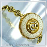 Ancient Greek Prayer to Sun Sculptured on Marble: 18K Gold Filled Silver Spiral Bracelet