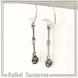 Spiral Dangle Earrings with Hercules Knot design: Sterling Silver Ancient Greek Museum Jewelry