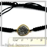 Athena Owl Ancient Greek Tetradrachm Coin Bracelet: Oxidized & Gold Filed Sterling Silver, Macramé Cord