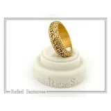 Orthodox Religious "Jesus Have Mercy" Prayer Ring: Byzantine Solid Gold Wedding Band
