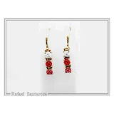 Alabaster Rose Flowers Gems Drop Earrings Romantic Floral Jewelry: 18K Gold Filled Sterling Silver
