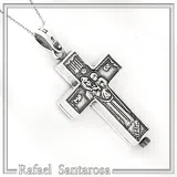 Byzantine Relic Holder Reliquary Cross Pendant: Oxidized Sterling Silver Cross for Men