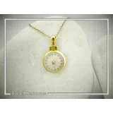 Marble Greek Macedonian Sun Symbol Necklace: Ancient Greek Museum 18K Gold-Filled Silver Pendant