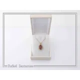 Handmade Garnet Pendant: Sterling Silver 18K Gold-Filled Bezel