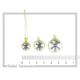 Chi Ro Jesus Name Christogram Pendant: Oxidized Sterling Silver Charm on Gold-Filled Base