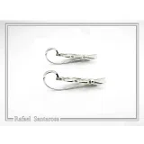 Olive Leaf Branch Drop Earrings Greek Mythology Peace Symbol: Oxidized Sterling Silver