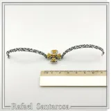 Byzantine Filigree Cross Bracelet: Oxidized and 18K Gold Filled Sterling Silver