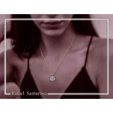 Protection Cross Pendant ICXC NIKA: Oxidized Silver Constantinato Coin on 18k Solid Gold Charm