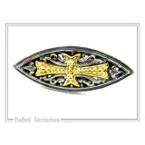 Knights Order of Malta Cross Cufflinks. Johne's order Replica: 18K Gold Filled & Oxidized Silver