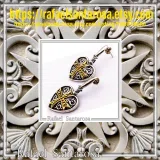 Maltese Knights Cross Holy Heart Earrings: Oxidized Sterling Silver and Gold-Filled