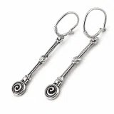 Spiral Dangle Earrings with Hercules Knot design: Sterling Silver Ancient Greek Museum Jewelry