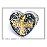 Holy Heart Knight Ring: Medieval Maltese Cross 18K Gold Filled on Oxidized Sterling Silver