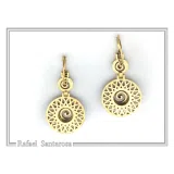 Handmade Marble Greek Key Spiral Dangle Earrings: Sterling Silver 18K Gold-Filled