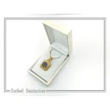 ICXC NIKA Christogram Byzantine prayer Necklace: Oxidized Sterling Silver and Gold filled Pendant