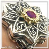 Natural African Amethyst Byzantine Ring: Oxidized Silver & 18k Gold Filled Filigree Bezel
