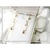 Gold-Filled Sterling Silver Rose Earrings: Red & White Alabaster Flowers