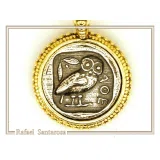 Ancient Greek Athena Owl Tetradrachm Coin Pendant: Sterling Silver, 18K Gold Filled, Museum Jewelry