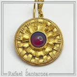 Ancient Greek Garnet Earrings, 18K Gold Filled Sterling Silver, Greek Museum Inspired