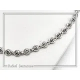 Spiral Eternity Symbol Beaded Necklace: Ancient Greek Museum Replica Jewelry Oxidized Sterling Silver