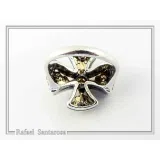 Byzantine Religious Cross Museum Inspired Ring: Oxidized Sterling Silver, 18K Gold Filled Filigree