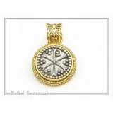 Chi Rho Christogram Jesus Symbol Necklace: Oxidized & Gold Filled Filigree Sterling Silver
