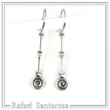 Spiral Dangle Earrings with Hercules Knot design: Sterling Silver Ancient Greek Museum Jewelry