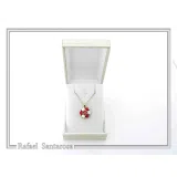 Handmade Alabaster Rose Flowers Necklace: Sterling Silver 18K Gold Filled Floral Pendant