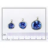 Sphinx of Delphi Greek Coin Necklace: Sky Blue Transparent Enamel on Sterling Silver Coin